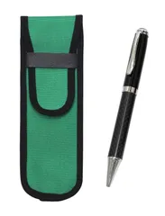 【特価商品】T23-NK02G-PD01 カーボン・ファイバー回転ボールペンセット 布ペンケース緑