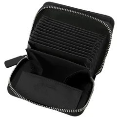 [PURCHIC] ミニ財布 二つ折り財布 レディース 本革 大容量 コンパクト 財布 スキミング防止 折りたたみ財布 じゃばら カード入れ 18枚 (ブラック)