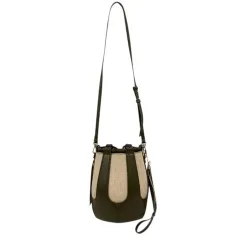 ザラ ZARA ショルダーバッグ ハンドバッグ 2WAY コンビサック キャンバス 巾着 ポーチ付き 無地 ベージュ ブラウン カーキ