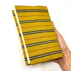 着物リメイク 布ブックカバー つむぐ工房 遠州綿紬 秋郊/山路 文庫本サイズ リバーシブル ハンドメイド B163