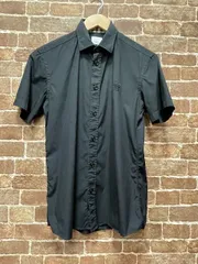 BURBERRY LONDON ENGLAND バーバリー ロンドン イングランド 半袖 ショートスリーブ シャツ 黒 ブラック ノバチェック TBロゴ 刺繍 コットン _67