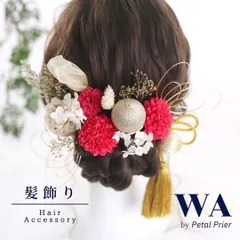 髪飾り 髪飾りセット 成人式 振袖 結婚式 ブライダル ヘッドドレス 卒業式 七五三 前撮り 赤 レッド 白 ホワイト ゴールド ダリア アジサイ 水引 タッセル リボン ドライフラワー K-53