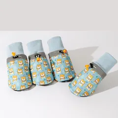 ドッグシューズ 犬靴ドッグブーツ クツ オールシーズン 散歩 滑り止め 肉球保護 中大型犬  4個セット