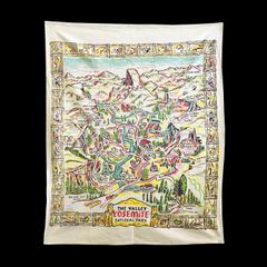 オールド マップ クロス　70×86cm　YOSEMITE　タペストリー　マルチクロス