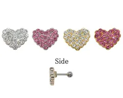 １８Ｇ軟骨びっしりきらハート ボディピアス 軟骨ピアス 耳ピアス 片耳ピアス
