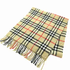 バーバリーズ Burberrys ヴィンテージ カシミヤマフラー ノバチェック バーバリーチェック 英国製 茶 ブラウン 0608 ☆AA★