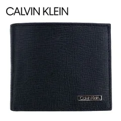 カルバンクライン Calvin Klein 財布 二つ折り メンズ ギフトボックス付き ロゴプレート レザー 本革 札入れ 小銭入れあり ミニ財布 ブラック 人気 31CK130009