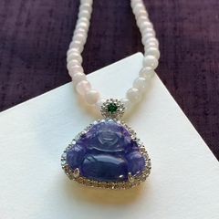 ⭐︎【天然】アメジスト ネックレス 38x 33x 10mm - メルカリ