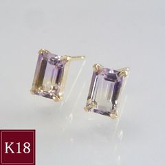 K18PG 18金ピンクゴールド ホワイトトパーズピアス 太芯 ペアシェイブ 