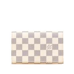 ルイ ヴィトン ダミエ アズール ポルトフォイユ トレゾール  N61744 ホワイト レディース LOUIS VUITTON【1-0197487】