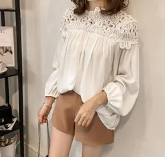 レディース ブラウス レース シフォン Mサイズのみ トップス