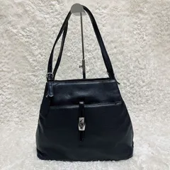 ！ショルダーバッグ 本革 黒 無地 E0012