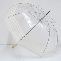 傘 agnes b.アニエスべー USED美品 ボーダー グラス骨 ロゴ 60cm S2043