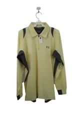 【美品】UNDER ARMOUR(アンダーアーマー) 長袖ハーフジップシャツ アイボリーネイビー メンズ LG ゴルフ用品 2412-0380 中古