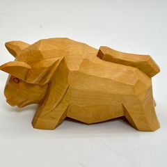 【商品番号MS-KBORI-ETO１２】木彫りの干支シリーズ　亥　猪　 高さ　約４ｃｍ