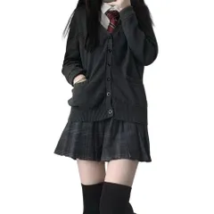 4点セット カーディガン シャツ ネクタイ スカート 一式 長袖 学生 学生服 女子高生 チェックスカート 白シャツ 高校生 中学生 大学生 制服 無地 シンプル 学校 学院 学園 女子校生 暖かい ハロウィン  春 秋 冬 コスプレ セーター コスプレイヤー