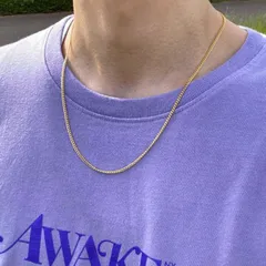 〇【2ｍｍ】ゴールド チェーンネックレス メンズ ネックレス 50cm