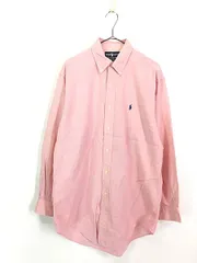 古着 90s Ralph Lauren 「YARMOUTH」 凸凹 ピケ 細ピッチ ストライプ BD シャツ 15 1/2 古着 