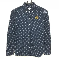 ジャックバニー 長袖ポロシャツ ネイビー×グレー ドット ボタンダウン  レディース 1(M) ゴルフウェア Jack Bunny
