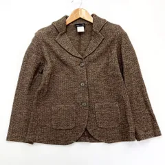 agnes b. ☆ 大人の落ち着き◎ ウール アクリル ジャケット 2 レディース ブラウン モード 大人カジュアル 古着MIX アニエスベー■S1369