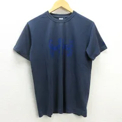 D■ヘリーハンセン/HELLY HANSEN ロゴプリント 半袖Tシャツ【M】紺/MENS/77【中古】■