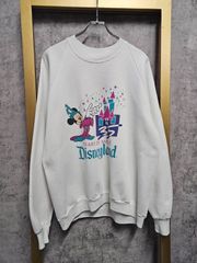 【US古着】80s USA製 Disneyland  35 Year of Magic Sweatshirt / ディズニー 35周年 記念  イヤーオブマジック ミッキー プリント ヴィンテージ スウェット トレーナー ホワイト