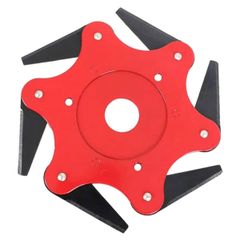 【数量限定】6葉 草刈り 替え刃 草刈ブレード 草刈チップソー 高硬度 取り付け簡単 草刈り機部品 芝刈り機 交換部品 芝生 トリマーパーツ アクセサリー (赤)