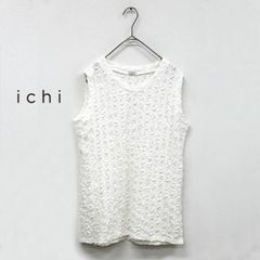 イチ タンクトップ ichi 241250 パターンニット TANK TOP レディース ノースリーブ (250328)