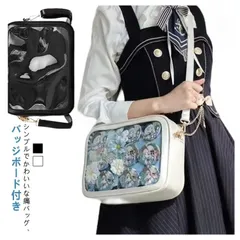 痛バッグ ショルダー ミニ バッグ トートバッグ 2WAY バッジボード付き 痛バ 推し活 見せバッグ ぬいぐるみ 透明 ポーチ 可愛い 缶バッジ ポーチ 斜めがけ PVC 軽量 ビニール ガールズ おしゃれ