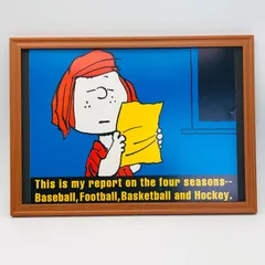 ビンテージ　カレンダー　BOOK ポスター　ピーナッツ『 ペパーミント・パティ 』 1990's　額付　※当時物　オリジナル アメリカ 輸入雑貨　ヴィンテージ　雑誌　アドバタイジング 　アートフレーム　レトロ　 　( AZ2029 )