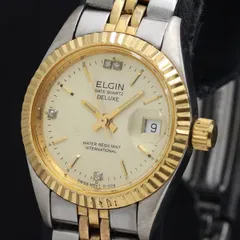 腕時計 ELGIN エルジン DELUXE ビンテージ クォーツ メンズ