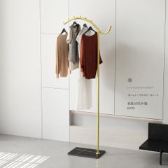 ハンガーラック 洋服掛け 多機能 カラーバリエーション ポールの色 ゴールド 大理石のベースカラー ホワイト ブラック おしゃれ 便利 高さ169cm リビング クローゼット シンプル 滑り止め付き