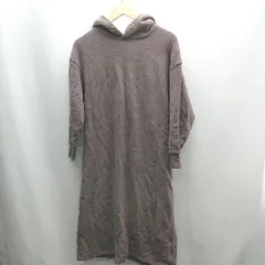 ◇ ⊇ any FAM エニィファム 裏起毛 スリット加工 長袖 ロング丈 ワンピース サイズF ブラウン系 レディース E  【1502060006637】