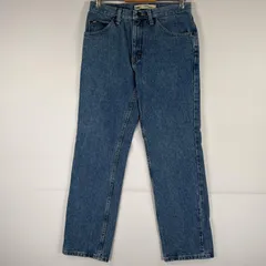 古着 リー  デニムパンツ Lee ジーパン 5ポケット ジップフライ レザーパッチ ストレート w32 L30  ブルー メンズ