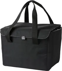 RONNOS レジカゴバッグ 保冷 折りたたみ 大容量 アルミ蒸着フィルム加工 保温 エコバッグ 撥水加工 雨に強い 水をはじく 自立 巾着 中が見えない コンパクト お買い物バッグ 買い物かご トートバッグ 肩掛け 自転車かご(ブラック)