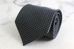 レノマ ブランド ネクタイ シルク 格子柄 チェック柄 総柄 ハンドメイド PO メンズ ブラック renoma 【中古】