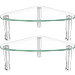 新品 2パックコンピューターモニターライザー| コンピューターモニター＆ラップトップHD01T-203用トライアングルデスクトップユニバーサルコーナースタンド