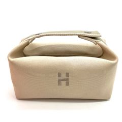 【鑑定済み】正規品 エルメス HERMES エルメス  ブリッドアブラック PM ナチュラル トワルアッシュ シルバー金具 ポーチ