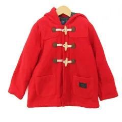 ムージョンジョン ダッフルコート 中綿 アウター 男の子 キッズ 女の子用 120サイズ レッド moujonjon 【中古】
