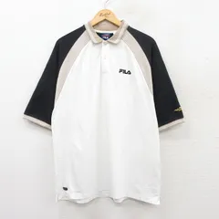 XL/古着 フィラ FILA 半袖 ポロ シャツ メンズ 00s ワンポイントロゴ US OPEN テニス ラグラン 白他 ホワイト 25jun05 中古 トップス