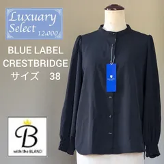 【191】【未使用・タグ付き】BLUE LABEL CRESTBRIDGE ブルーレーベルクレストブリッジ　ノーカラーブラウス　長袖　ノバチェック　サイズ38