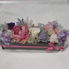 フラワーBOX🌸母の日🌸ブリザードフラワー🌸アーティシャルフラワー🌸ご自宅用  プレゼント🎁にも No,89