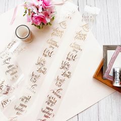 【ピンクゴールド】英字love❤PETテープ　ハル×文具女子オリジナル　フィルムテープ