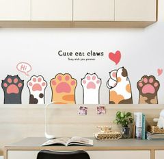 ★ウォールステッカー　肉球　猫の手　６本　キュンです♡シール　送料無料