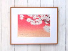 風景画 桜の絵 『花咲くところに希望も咲く』アート ポスター 桜 春 絵 絵画 アクリル画 インテリア 風水 玄関 A4