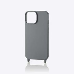 iPhone 14/13 ハイブリッドシリコンケース ショルダーストラップホール付き (グレイッシュブラック)