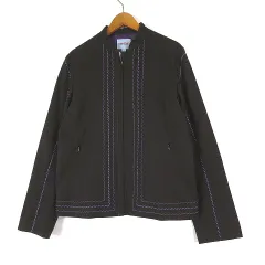 ケンゾー KENZO ジャケット ブルゾン ステッチ ジップアップ M 1 茶 ブラウン 紫 パープルのサムネイル