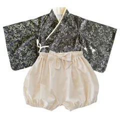 [SLINX] ベビー服 袴 ロンパース 着物 和装 女の子 男の子 フォーマル 赤ちゃん お宮参り 百日祝 初節句 和服ロンパース カバーオール 出産祝い ベビー袴 HF021