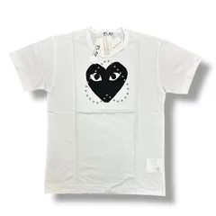 未使用品 PLAY COMME des GARCONS T-Shirt Printed Black Heart X Studs ブラックハートプリント スタッズ Tシャツ 半袖Tシャツ カットソー プレイコムデギャルソン AX-T804-051 ホワイト