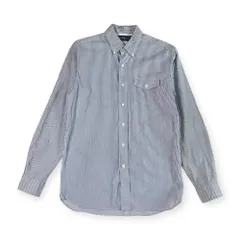 90s Ralph Lauren ラルフローレン ストライプ BD ボタンダウン 長袖シャツ S/ブルー×ホワイト メンズ ビンテージ
